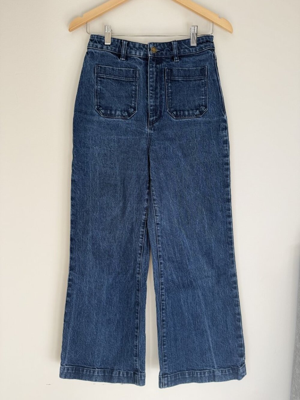 Rolla's High Rise Wide Leg Sailor Jeans, Size 28